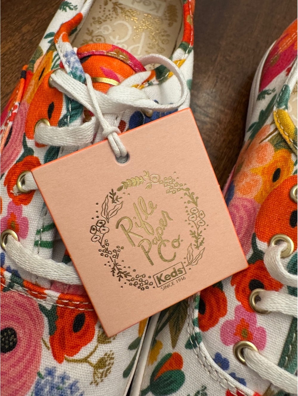 NWT Keds x Rifle Paper Co. Floral Canvas Lace-Up Sneakers Women's Size 10 - Picture 8 of 8